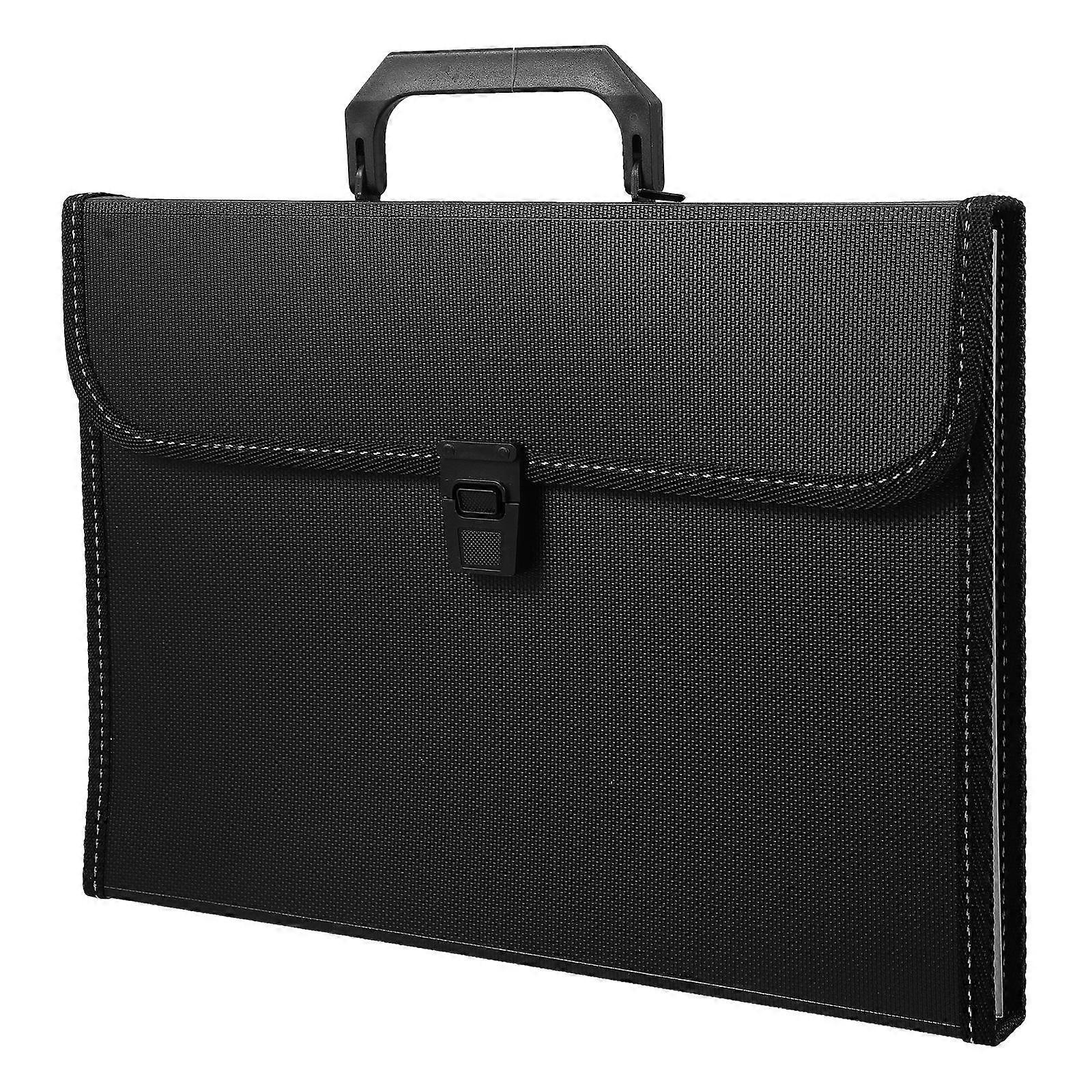 File Binder Portable Accordion File Organizer Multilayer Design For Receipts And Bills Home Use Black 32.80X24.00X2.00CM 1Pack