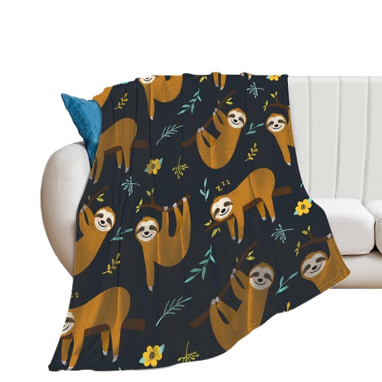 Flannel Blanket Sloth Fleece Blanket Plush Throw Soft Couch Bed Sofa 150x200cm Multi-Color