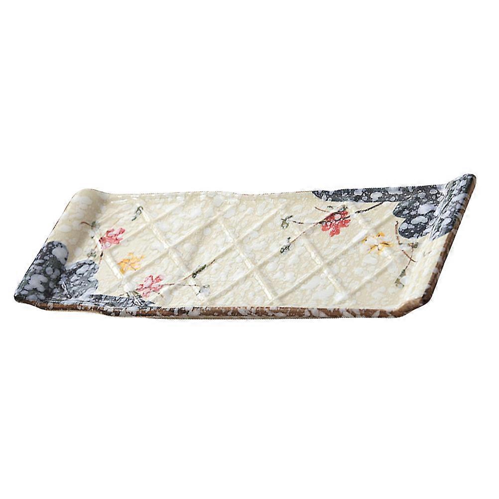 Japanese Sashimi Plate Rectangular Ceramics Practical Use For Family Dinners 1Pcs