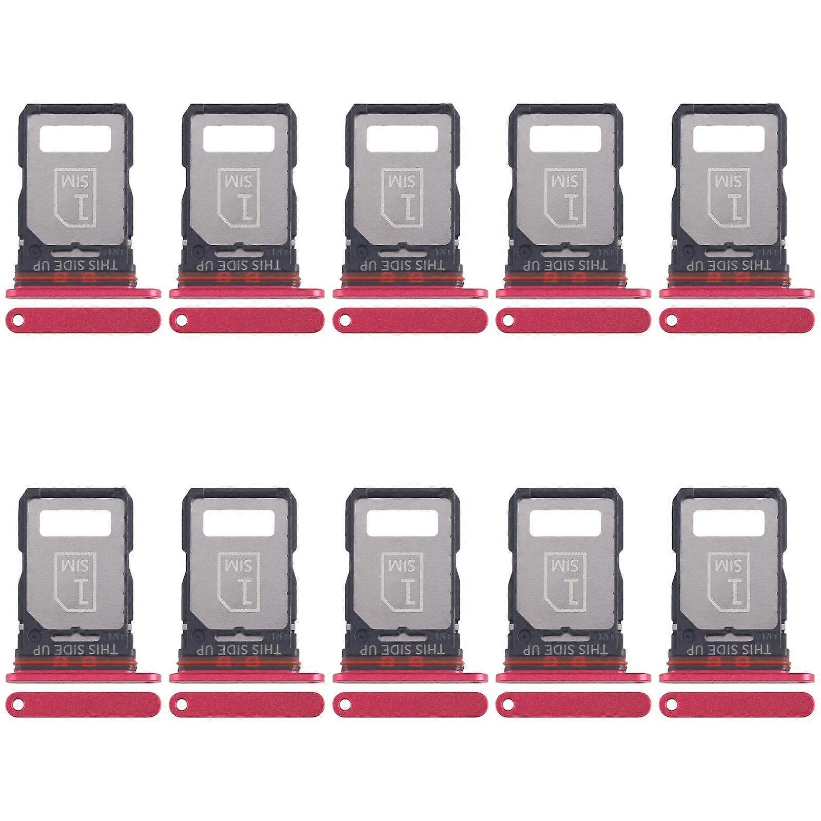 For Motorola Edge 30 Fusion XT2243-1 10pcs COMPATIBLE SIM Card Tray + SIM Card Tray (Red)