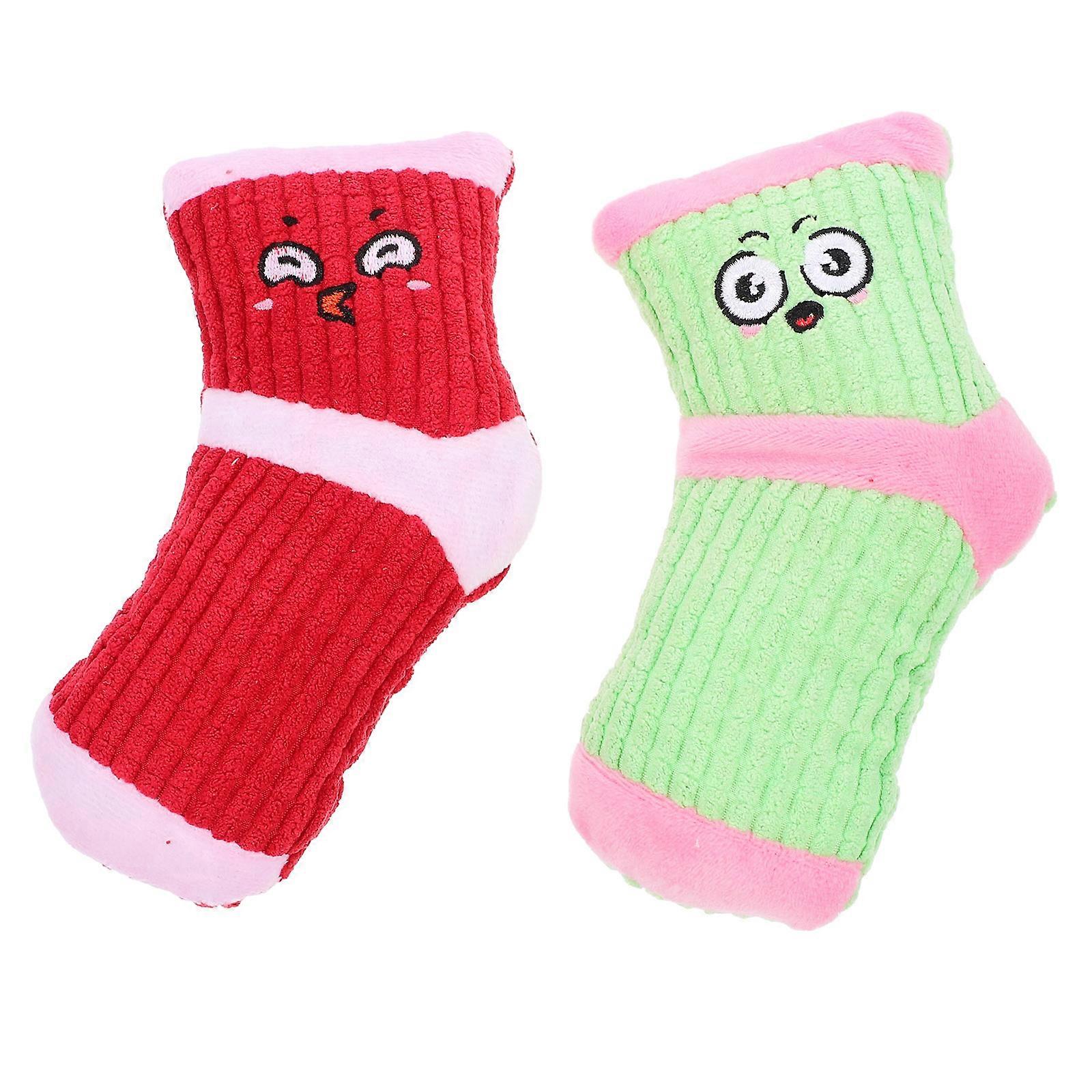 Squeaky Interactive Dog Chew Toy Plush Doll Bite-Resistant 16.00X7.00X3.00CM 2Pcs