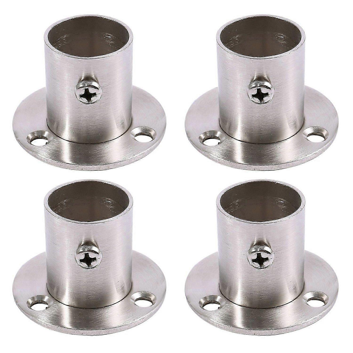 4X Closet Wardrobe 22mm Dia Pipe Hanging Rail Rod End Support Bracket