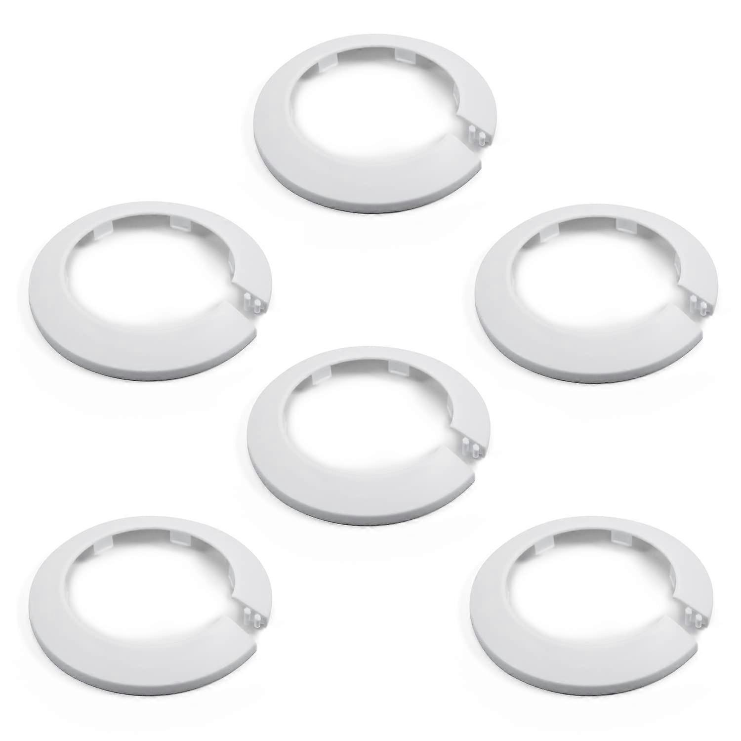 Pack of 6 PP Plastic Pipe Covers,110mm Outer Diameter,White