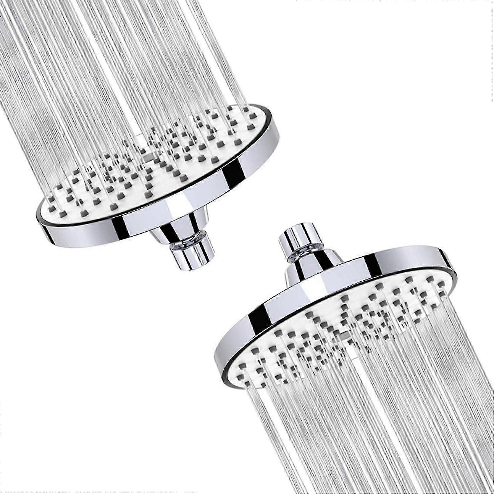 2X Shower Head 6 Inch Anti-Leak Anti-Clog Fixed Rain Showerhead Rainfall Spray Relaxation and Spa(S