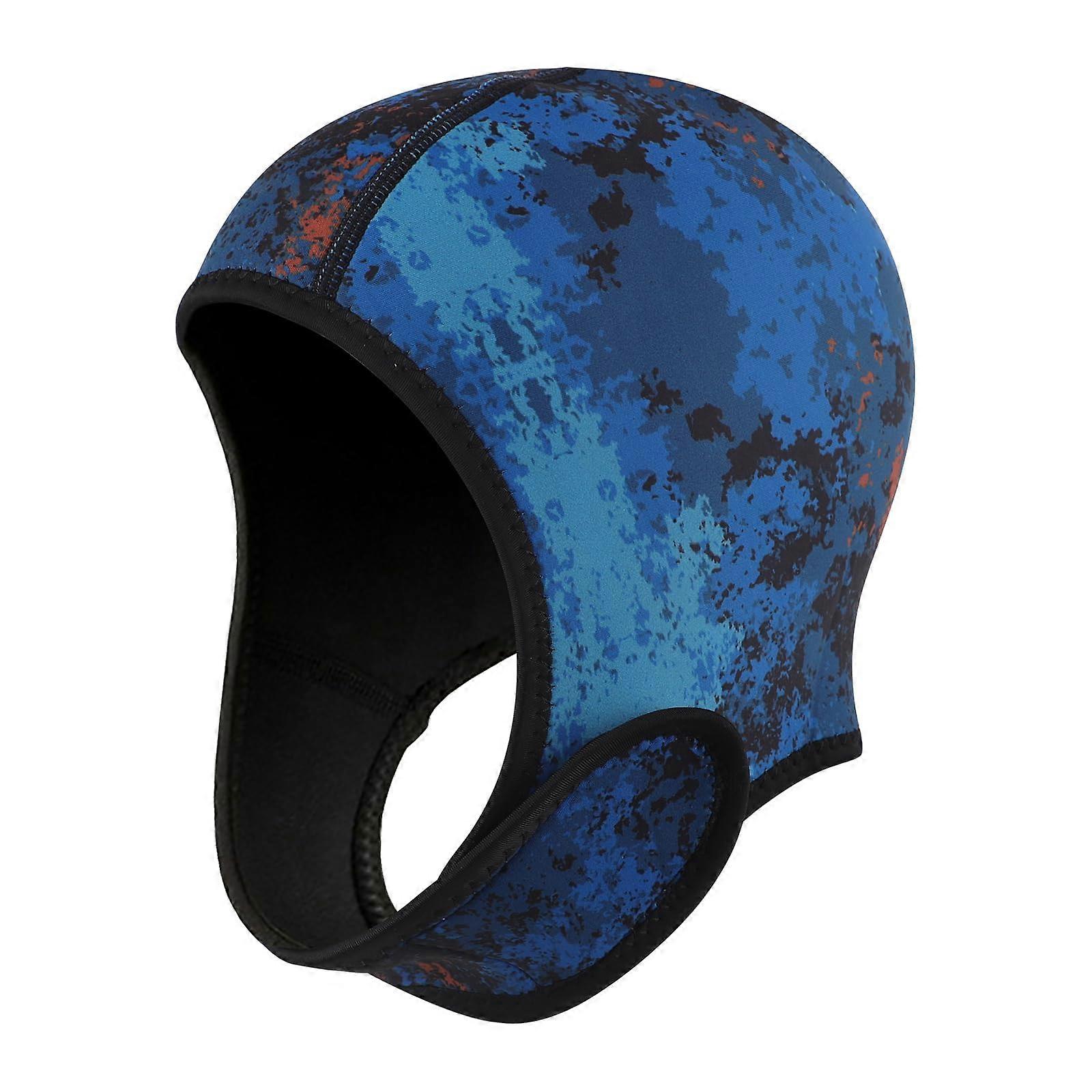 2mm Neoprene Wetsuit Hood Men Diving Cap Adjustable Chin Strap Surf Hat Camouflage Style for Diving and Water Sports