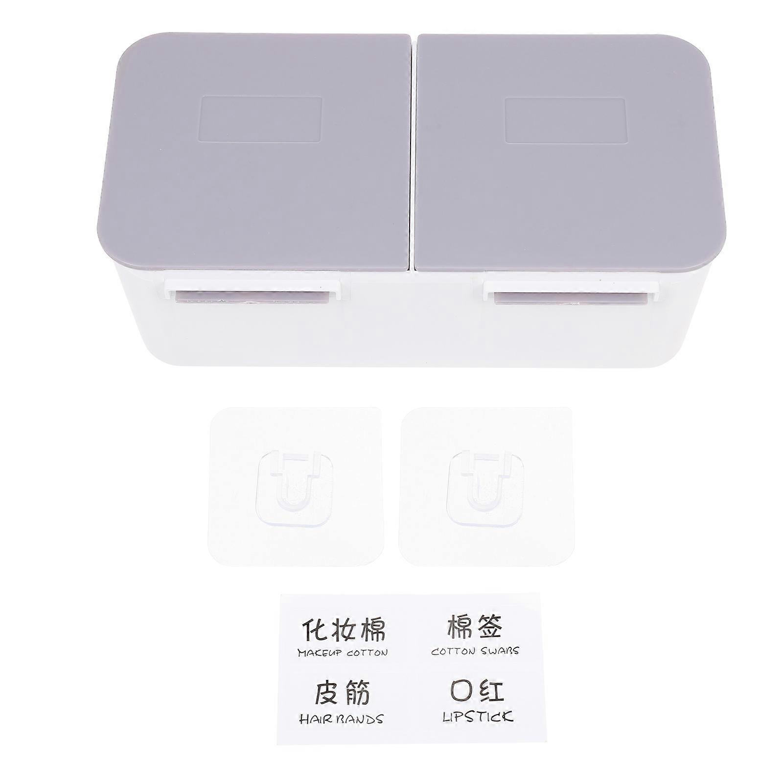 Multifunctional Wall Mount Cotton Pad Box with Lid – Stylish Space Saving Bathroom Organizer for Cotton Pads, Buds & Small Items, Lightweight Design,