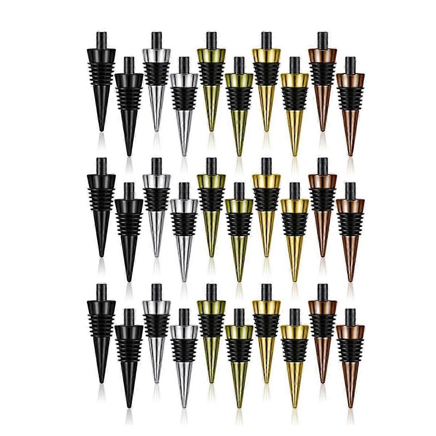 30 Pieces Blank Bottle Stopper with Threaded Post Metal Wine Stopper Inserts Set Hardware for Wood T