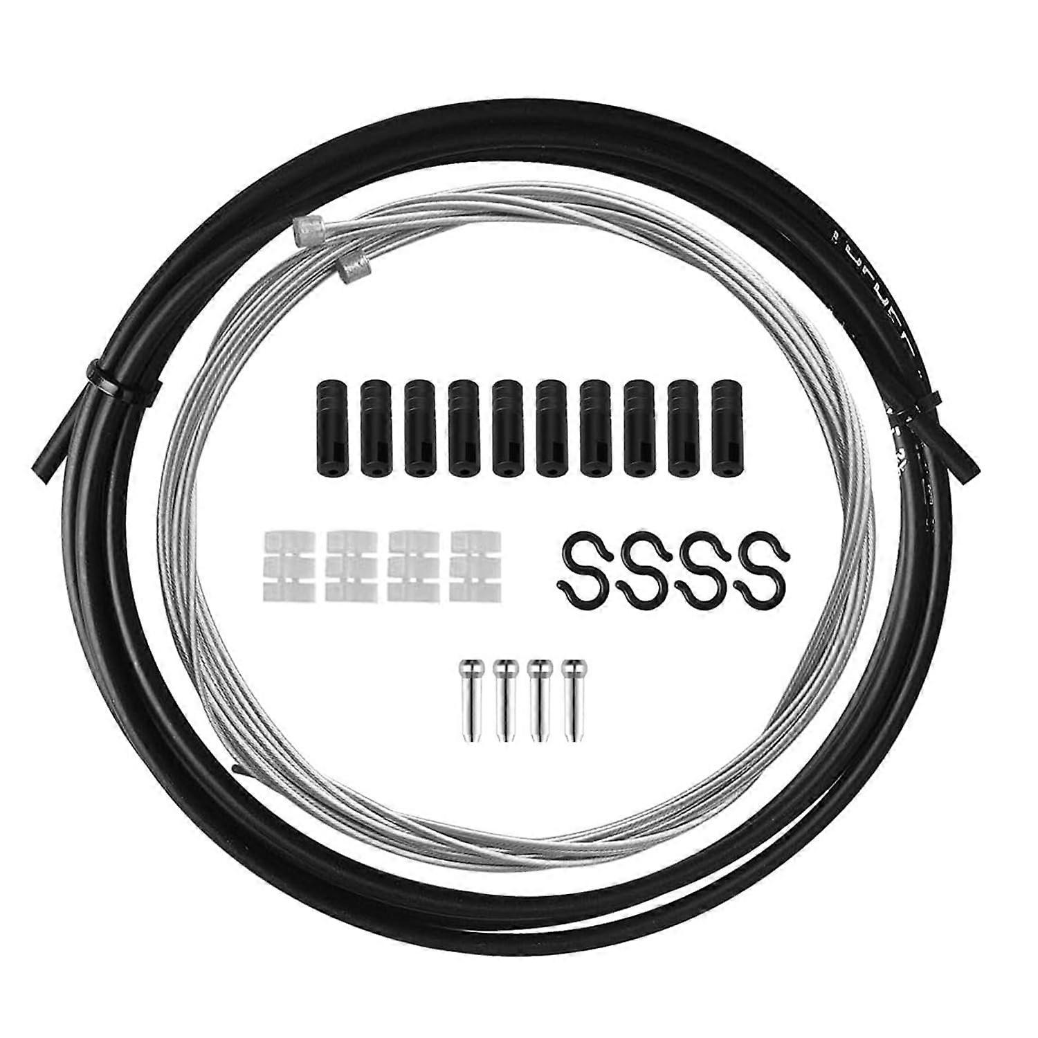 Bicycle Shift Cable Set Universal 2m Outer Cover Brake Cable Housing Kit for Mountain & Road Bikes