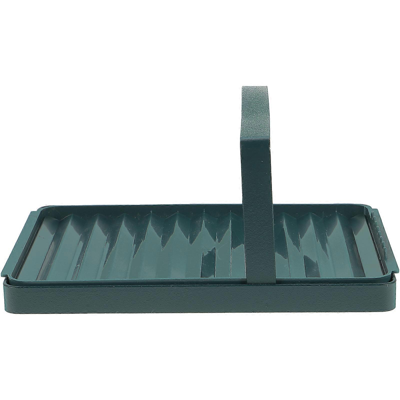 Soup Ladle Storage Rack Kitchen Ware Storage Flat Rectangular Design Prevent Falling 1Pcs Green 18.8x14cm