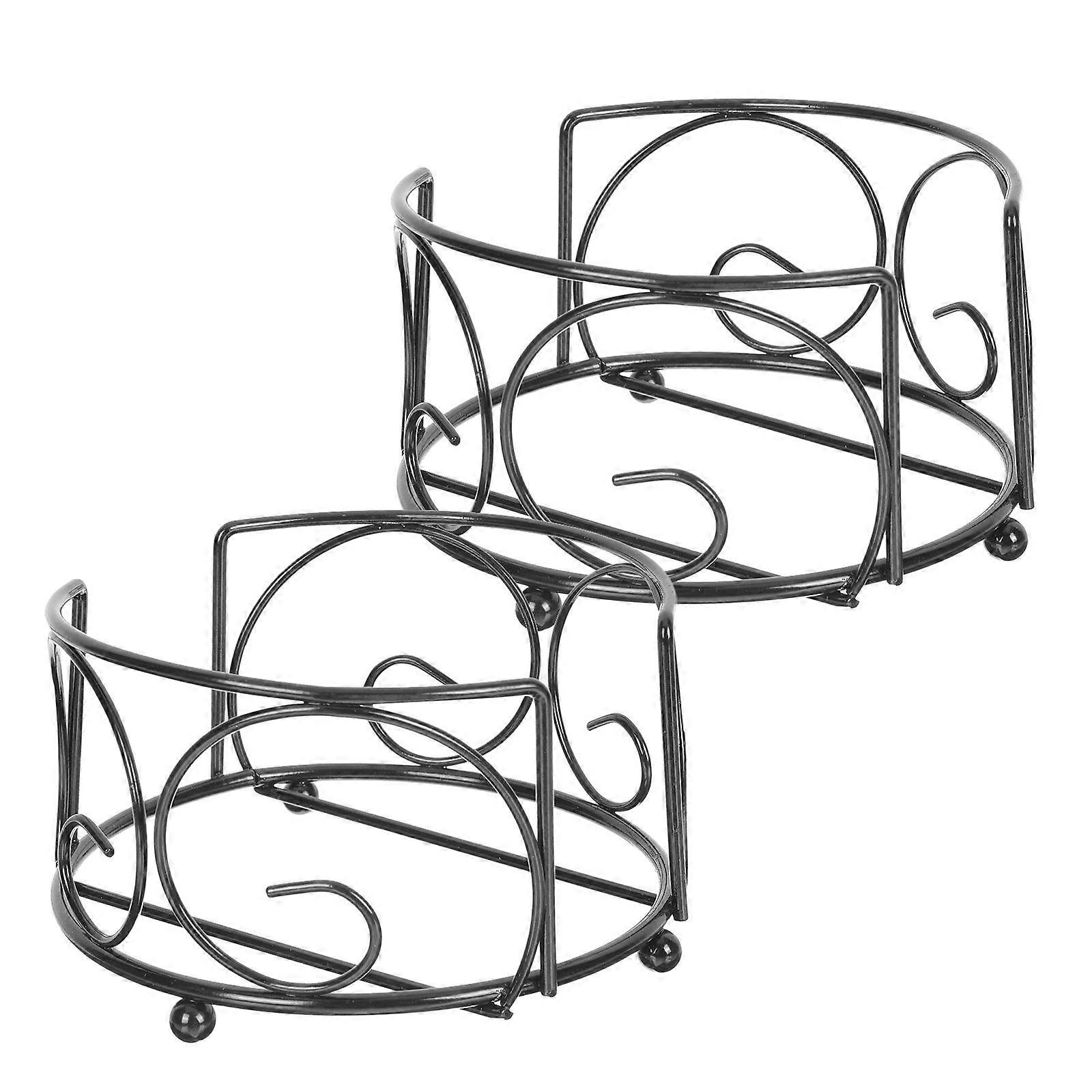 Coaster Organizer Rack Iron Cup Pads Rack Protection Round Base Simple Shape Household Users Kitchen 2Pcs