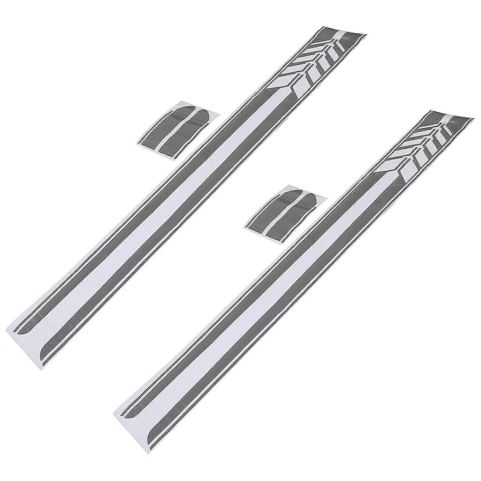 Rayures de course Décalcomanies de voiture Stripe pour la décoration 2Pcs Autocollants gris foncé