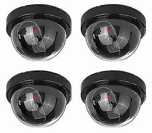 Dummy Cameras, Fake Security Surveillance CCTV Dome Cameras With LED Flashing Light, Indoor Outdoor Use for Business Store Home Office, Pack