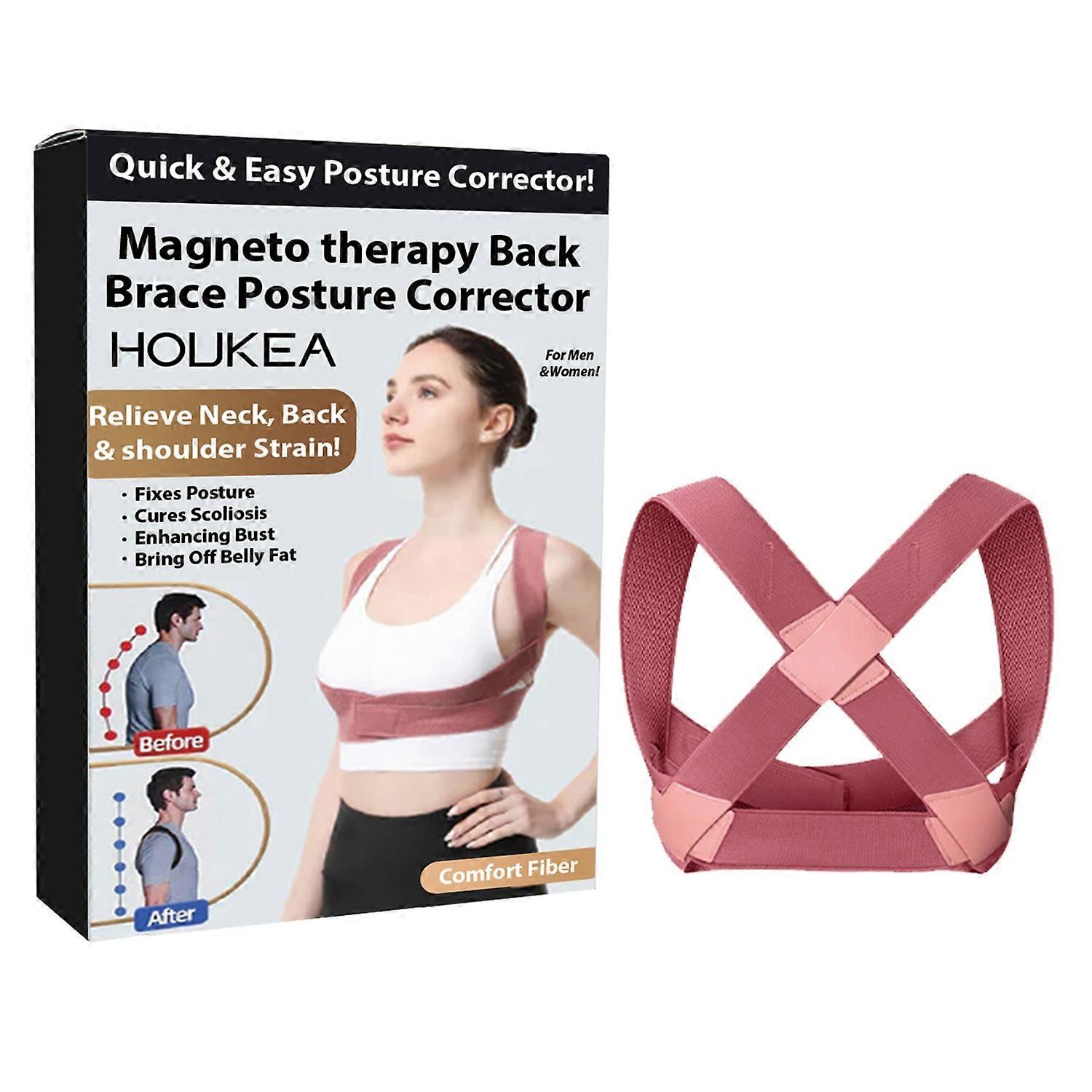 HOUKEA HKB08-A001-1-WH1 Back Support Posture Corrector Magnetic Adult Hunchback Correction Belt