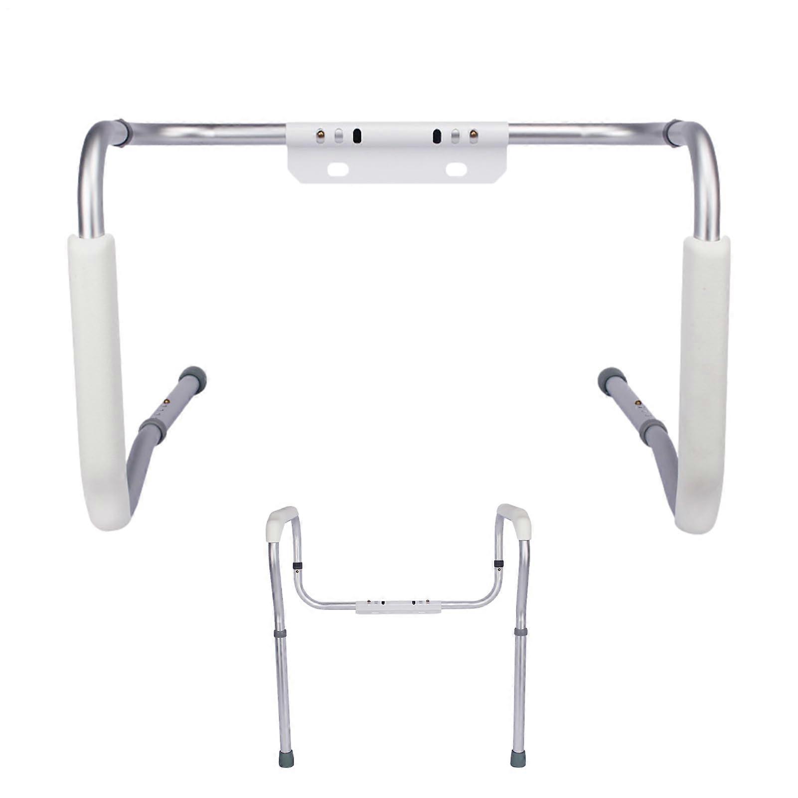 Adjustable Toilet Safety Rails for Seniors, Aluminum Frame with Non-Slip Grips, Support Bar for Elderly Assistance