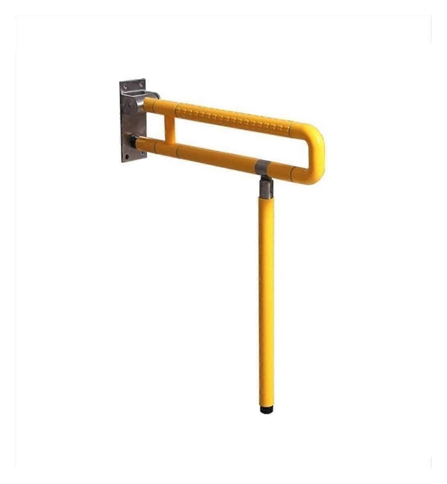 Foldable shower handle, 60 cm, bathtub bar, nonslip grip for hotels home, barrier support for elderly disabled – Yellow, 60 cm