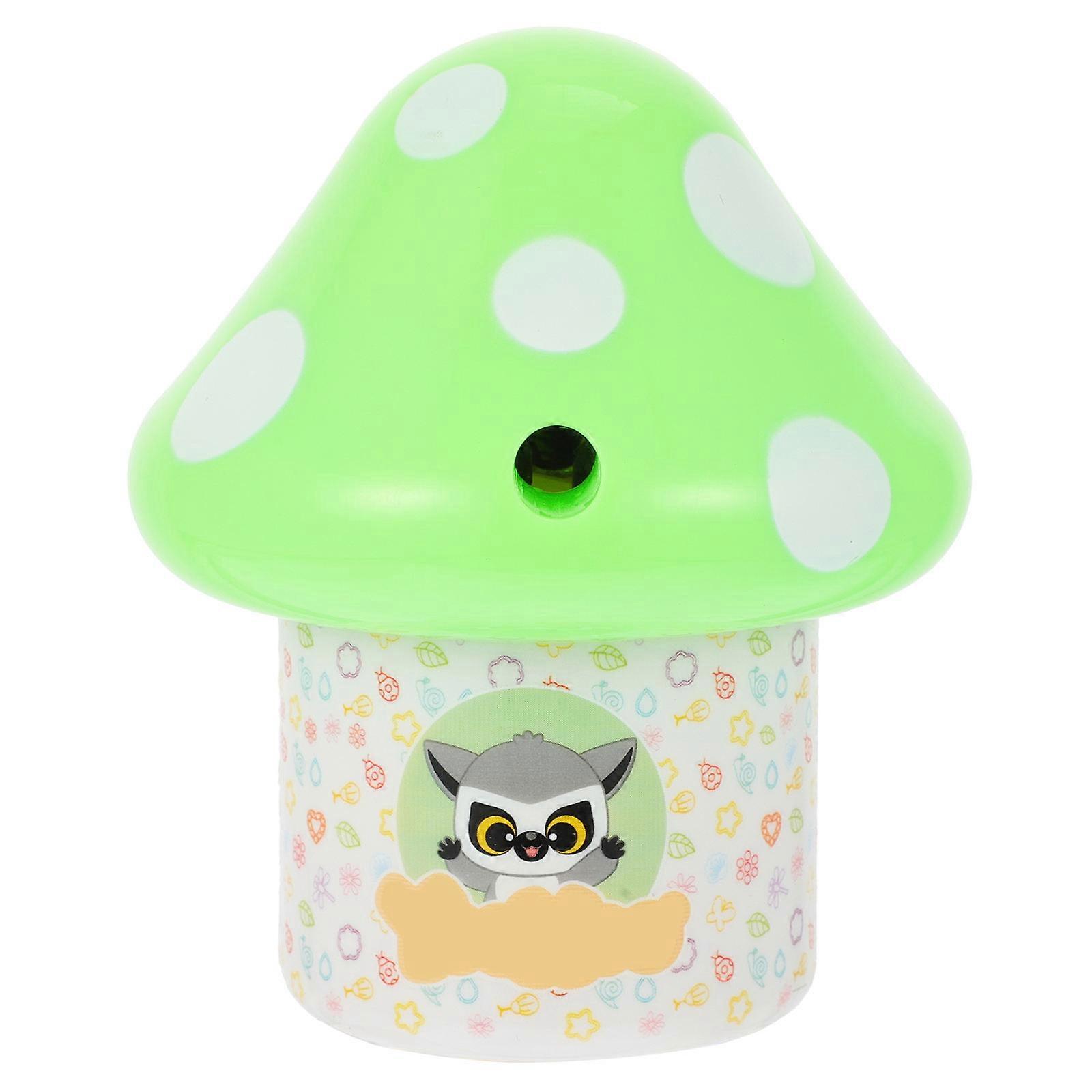 Kids Sharpener Cartoon Mushroom Shaped Pencil Sharpener School present Prize Green 7x7x8cm Pencil Sharpening 1Pack