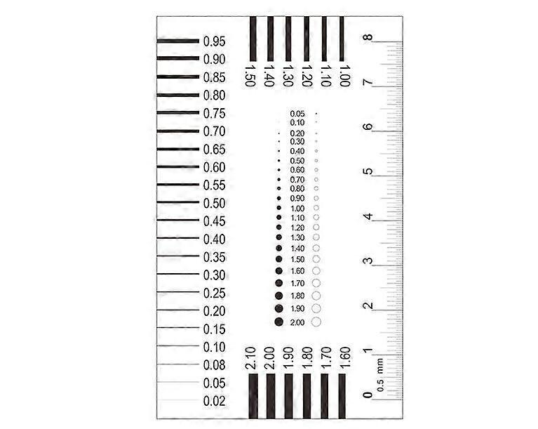 2pcs Measurement Tool for Surface Defects: High-Precision Crack Width Gauge Multi-Functional Film Ruler for Spot and Line Width Inspection