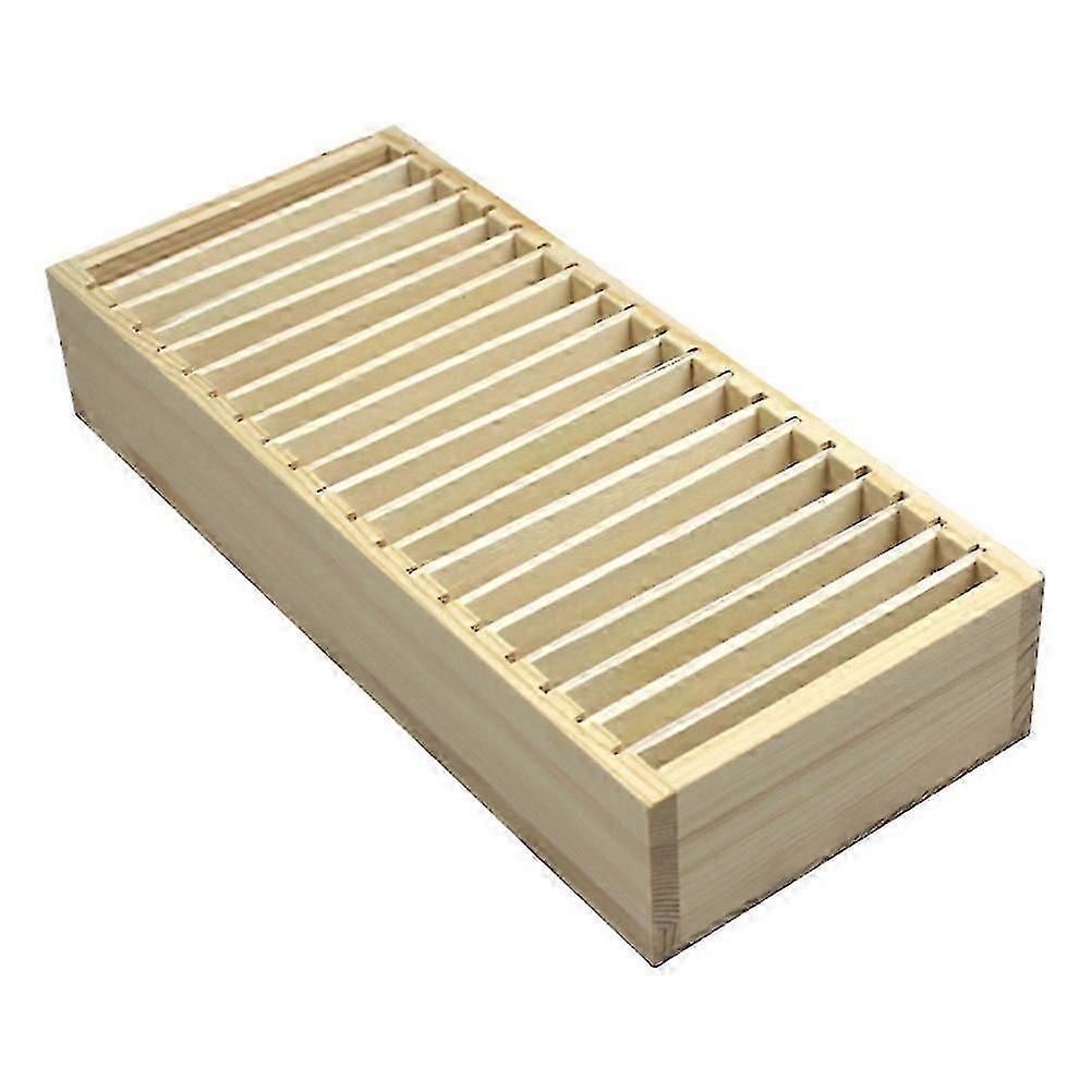 1pc Wooden Business Cards Storage Box with Detachable Compartment