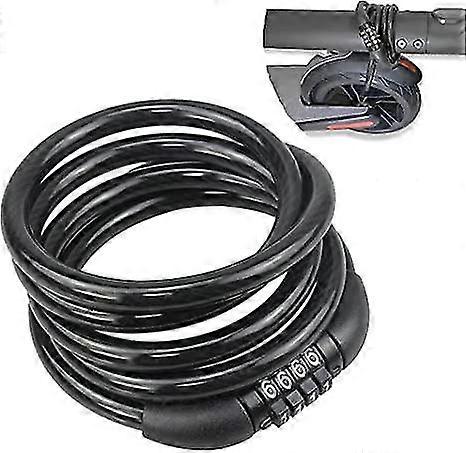 Seway Scooter Lock Cable for Compatible Brand Es Series, Bicycle Combination Coiled Chain Lock Basic Self Coiling Steel Wire