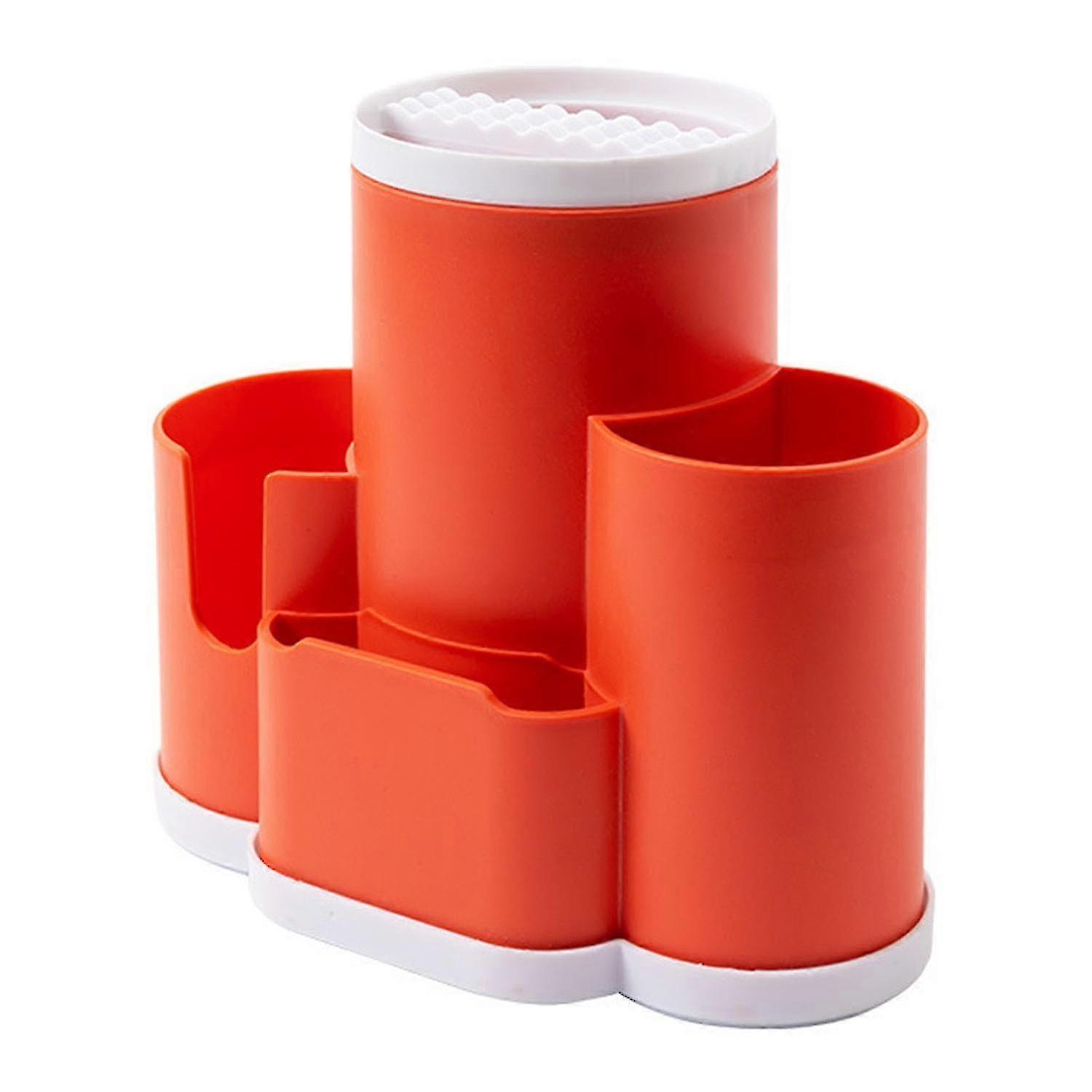 1 Set Wall-mounted Non Punching Drainage Storage Shelf for Chopsticks, Spoons, and Forks