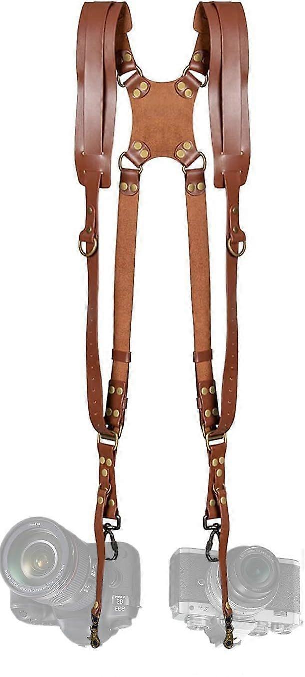 Camera Harness, Dual Camera Harness for Photographers, Leather Camera Strap for Two-Cameras for DSLR/SLR Strap