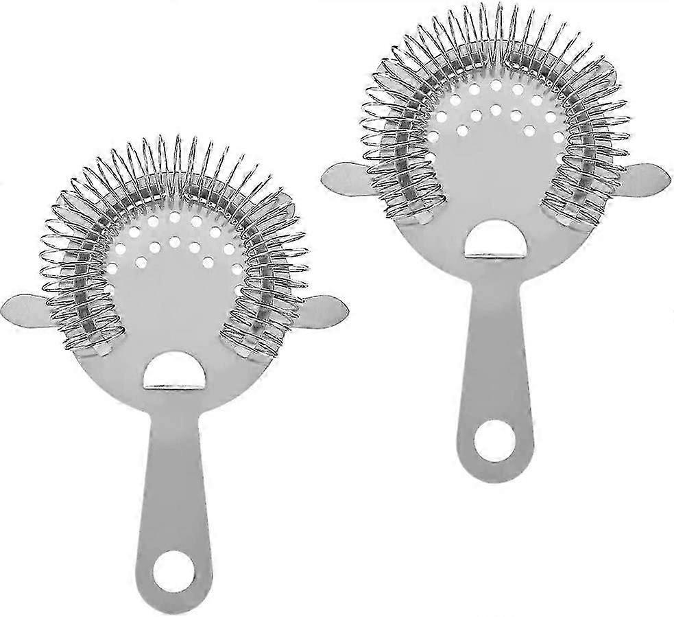 Premium Stainless Steel Cocktail Strainer - 2 Pack for Professional Mixing
