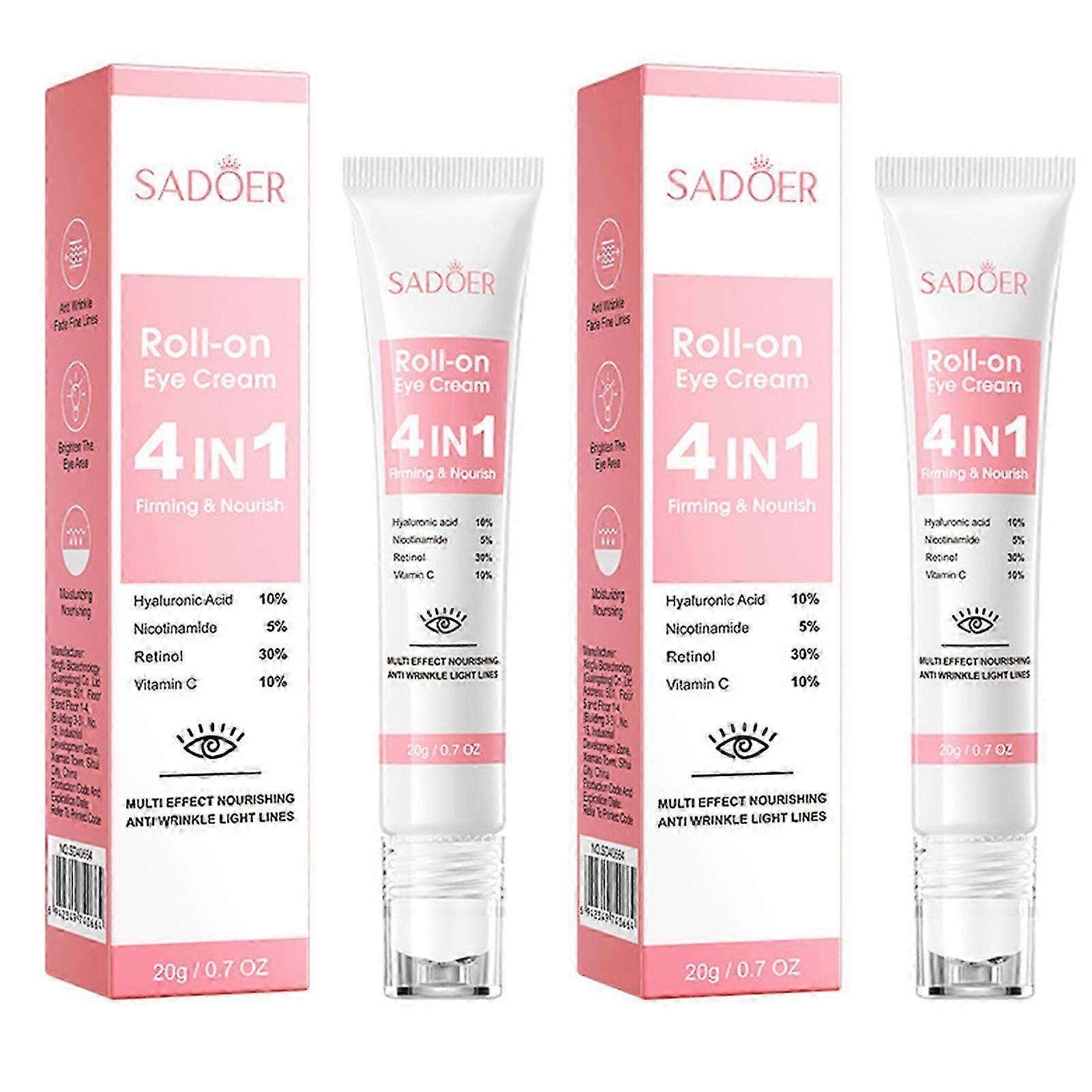 2025 SADOER Roll-On Eye Cream 4-in-1 Anti-Wrinkle Firming Eye Cream for Pufiness, Dark Circles & Fine Lines
