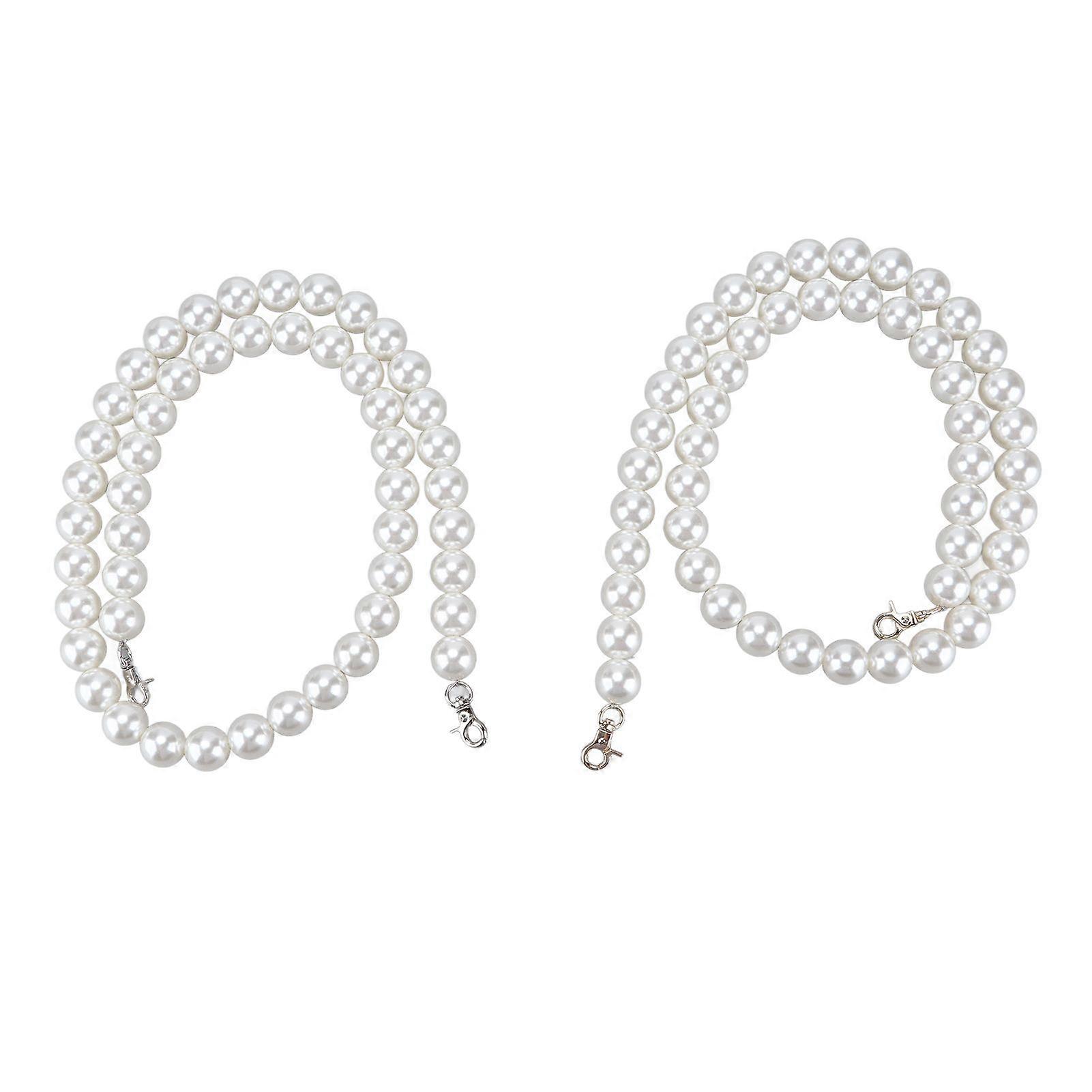 2025 Latest Model  2Pcs Imitation Pearl Chains Purse Handle Strap Handbag