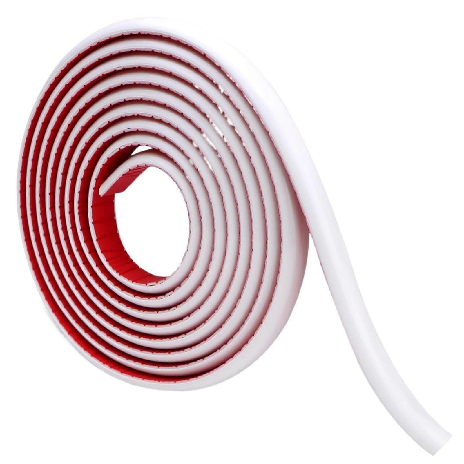 Peel and Stick Trim 4 Rolls for Tile Wall Cladding, Plastic Edge, Flexible Mouldings (White)