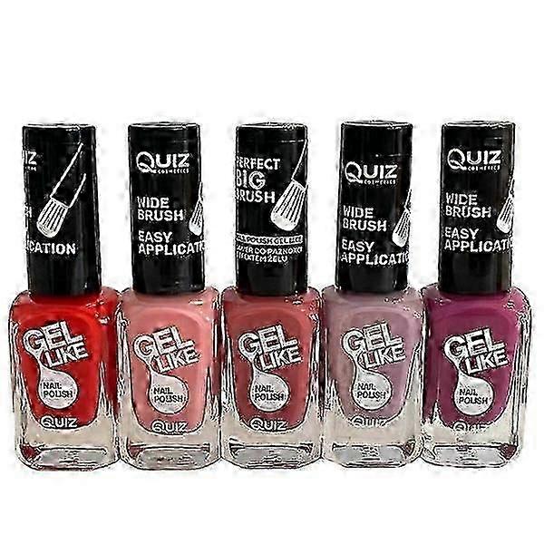 Pastel Multicolour Nail Polish Set - 5 Delicate Shades for Spring