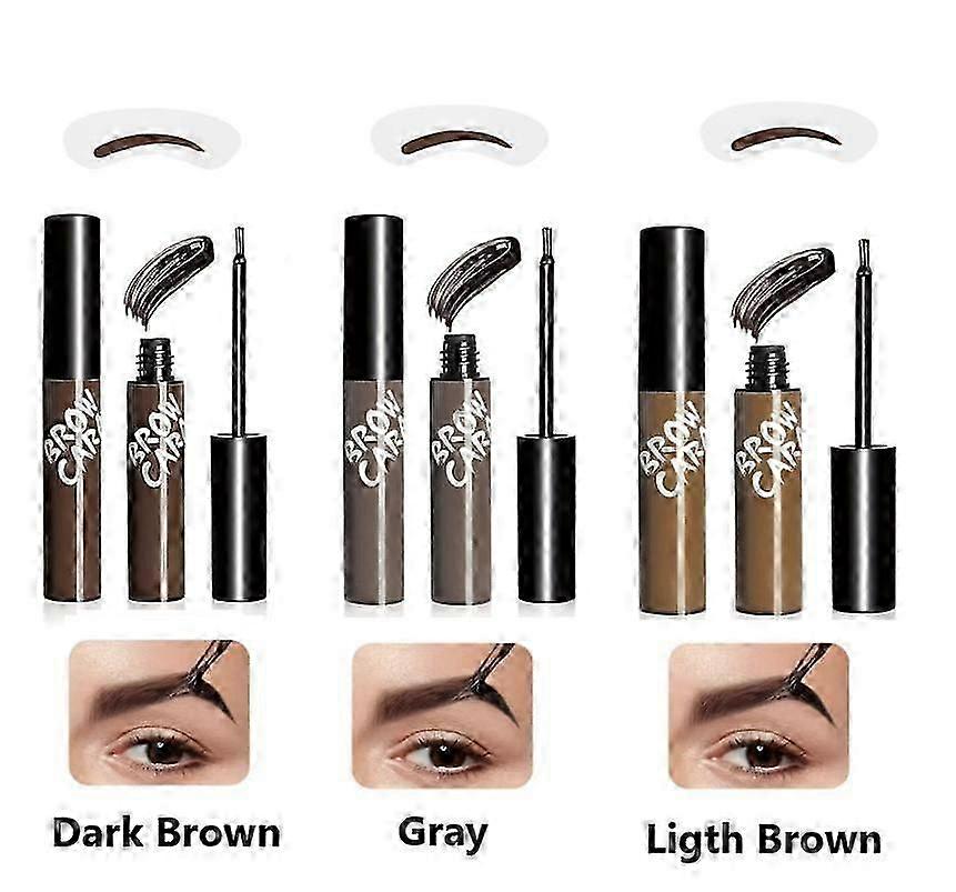3PCS Brow Tattoo Peel Off Tint - Eyebrow Gel Tint with Eyebrow Stencils Long-Lasting Waterproof Makeup, Eye Brow Gels Create Full Voluminous Brows for