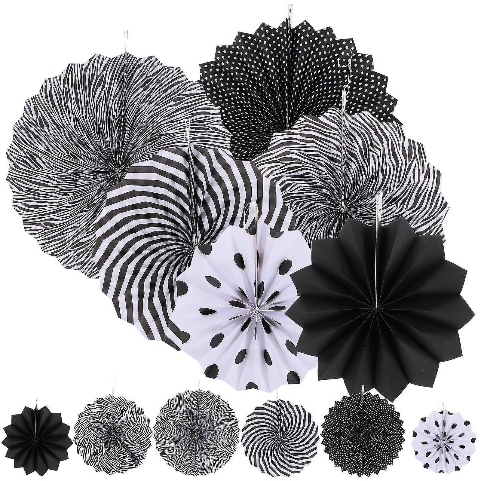 Hanging Paper Fan Decoration Colorful Paper Fan Shaped Banners Home Gathering 30cm Diy Background Wall 12Pcs