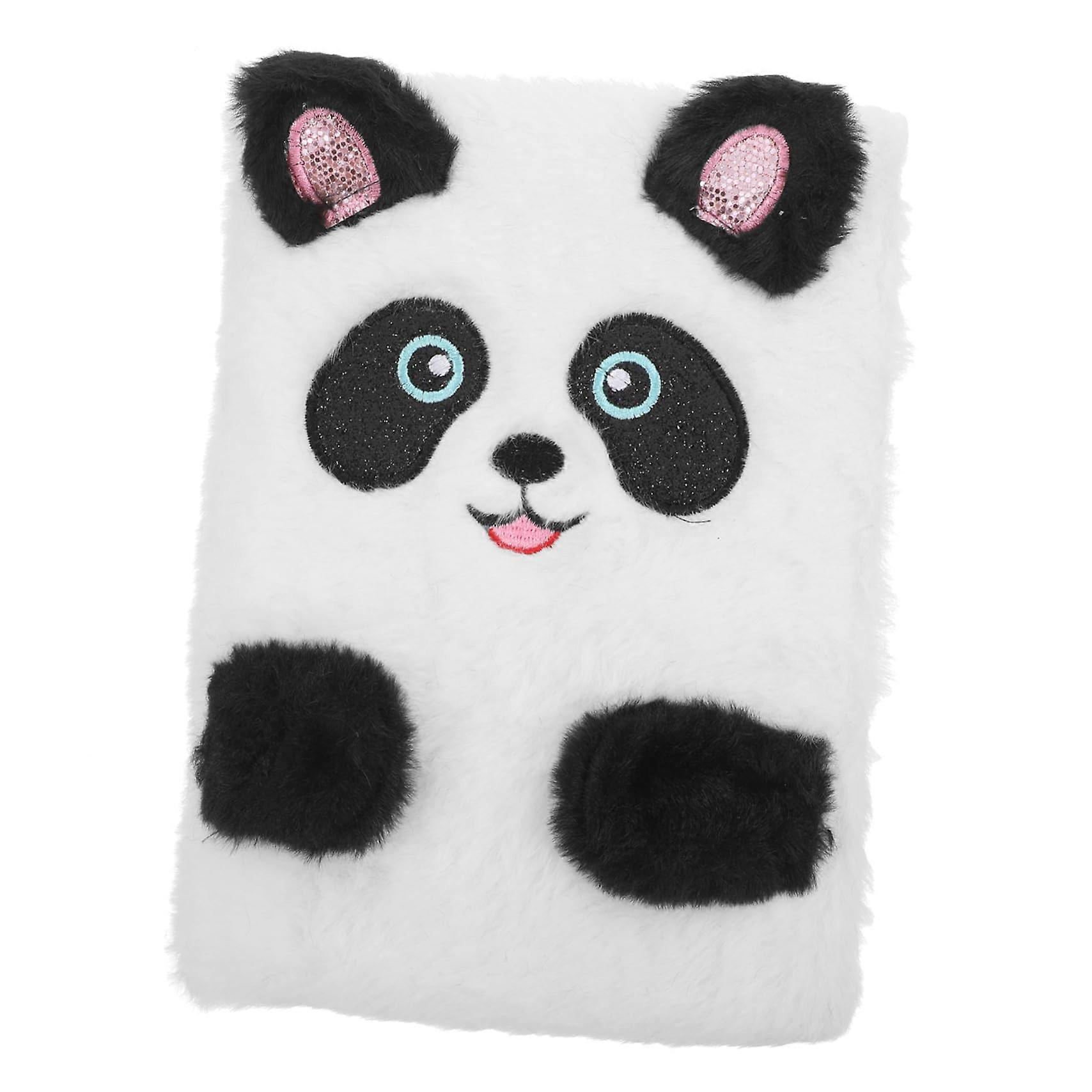Kawaii Panda Plush Notebook Cute Diary for Creative Writing Durable for Student Supplies Travel Journal and Sketchbook