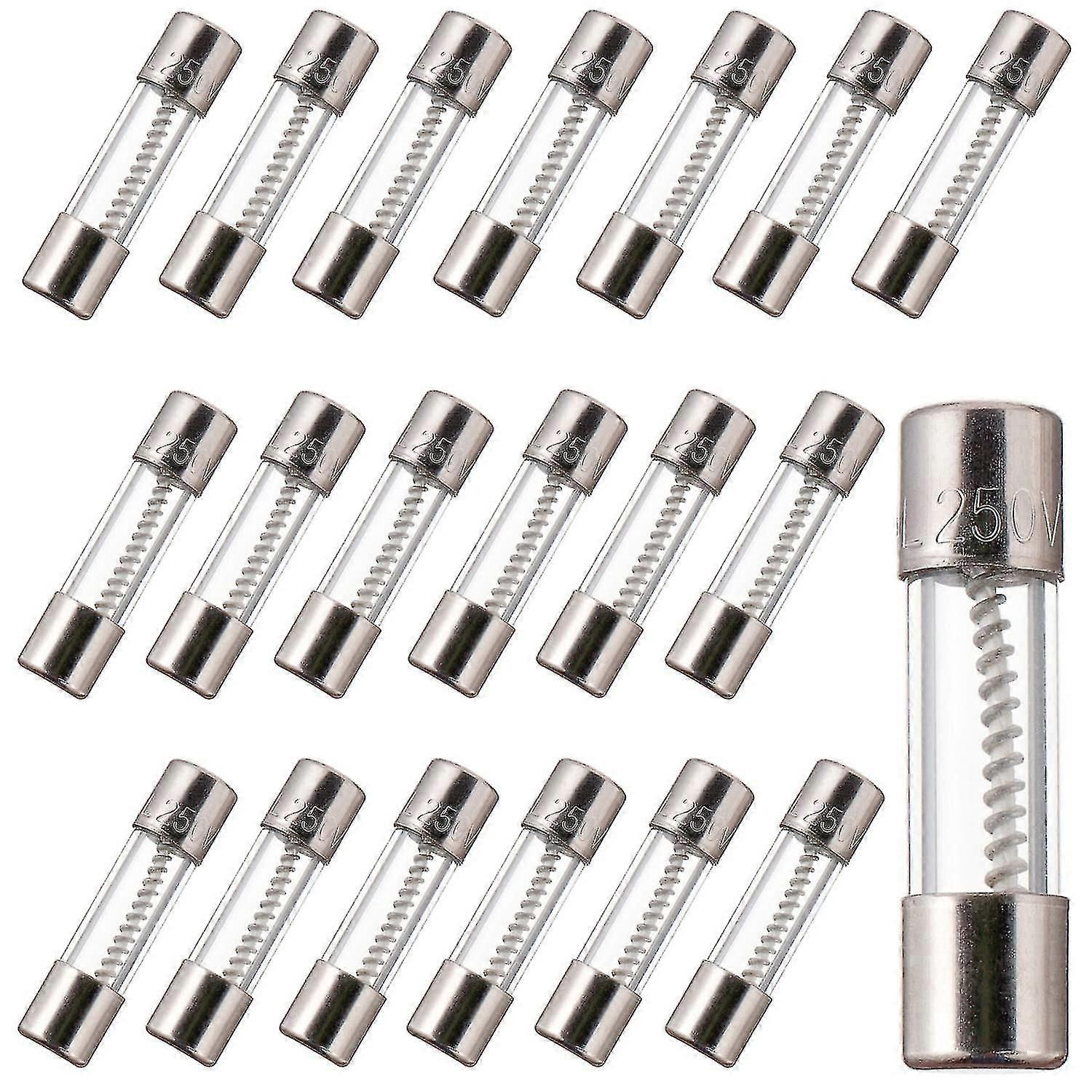 T3.15AL250V 5x20mm 3.15A 250V 慢熔保险丝 3.15 安培 250 伏 0.2 x 0.78 英寸玻璃管(一包 20 个)
