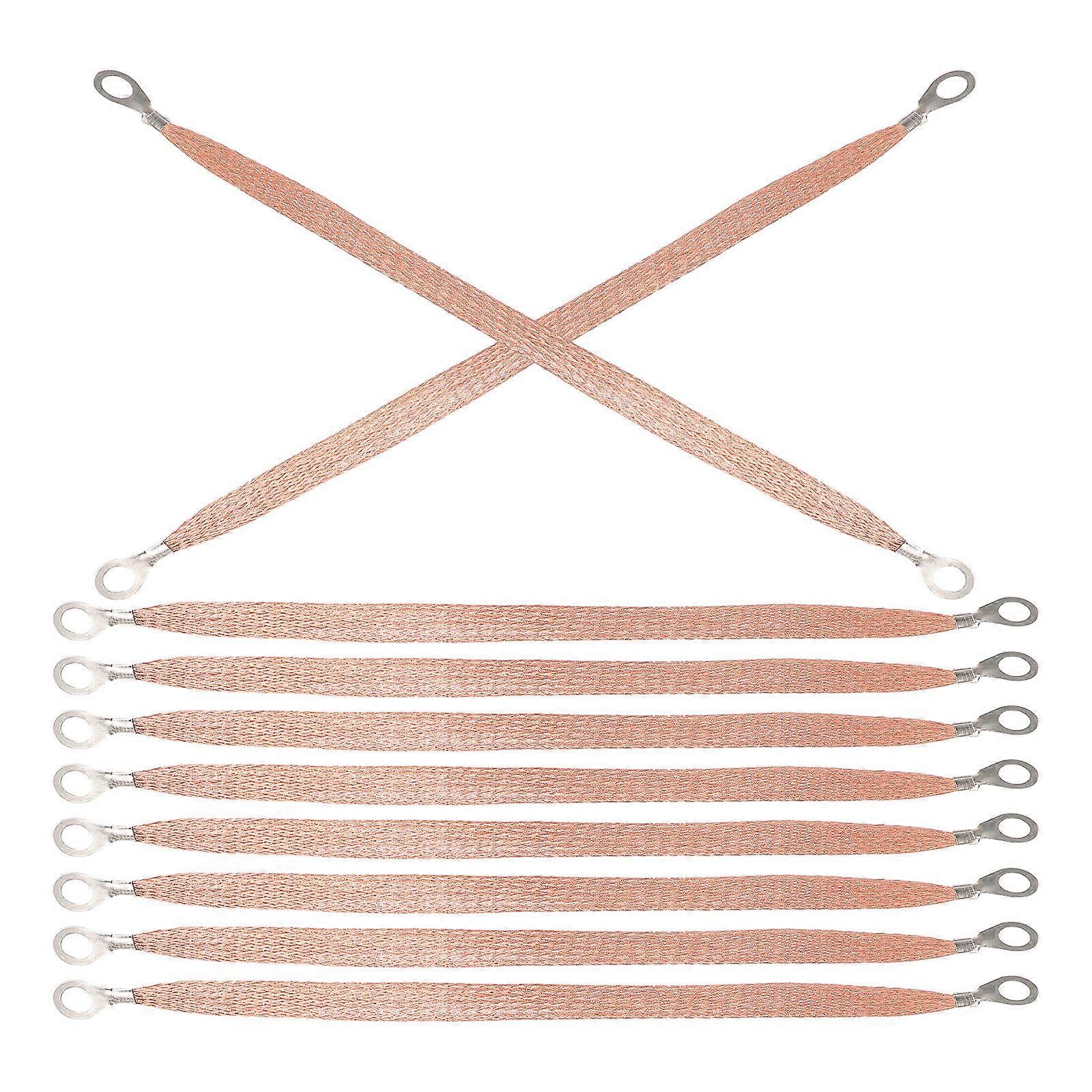 Automotive Ground Strap Copper Material Battery to Chassis Connection Automotive Applications 25.00X1.50X0.20CM Reduce Electrical Problems 10Pcs