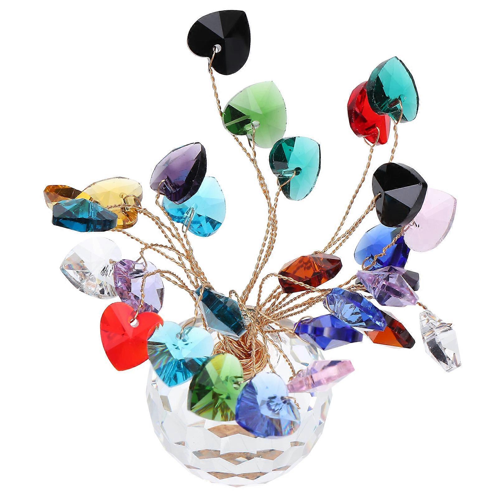 Photography Sessions Crystal Apple Base Flower Adornment Decorative Colorful 10x2.1cm Heart-Shaped Beads 1Pc