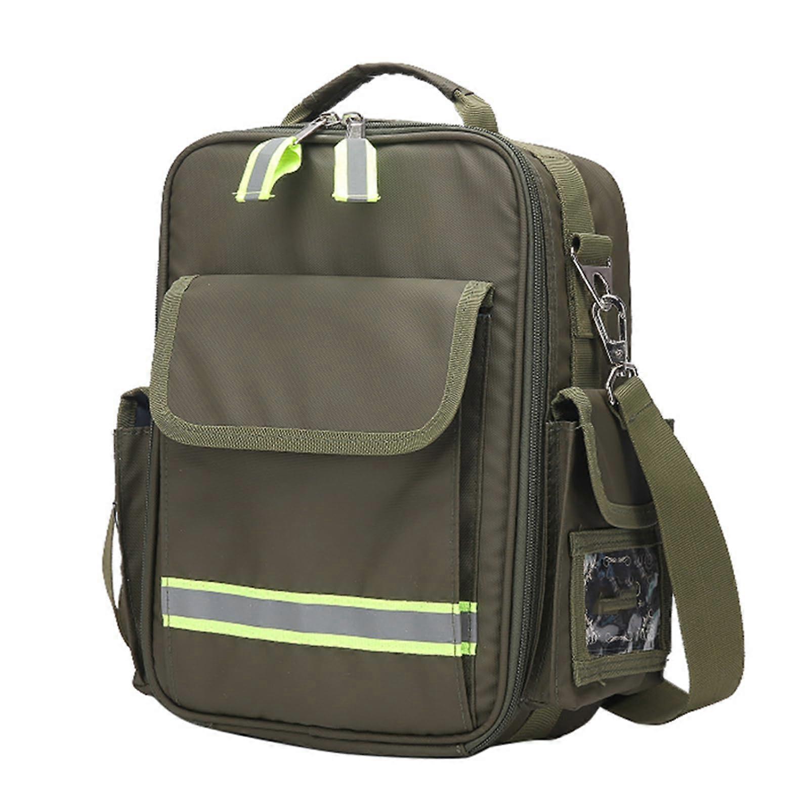 Emergency Bag - Green First Aid Backpack Organizer for Camping, Hiking, Travel, and Car - Empty Design for Customization