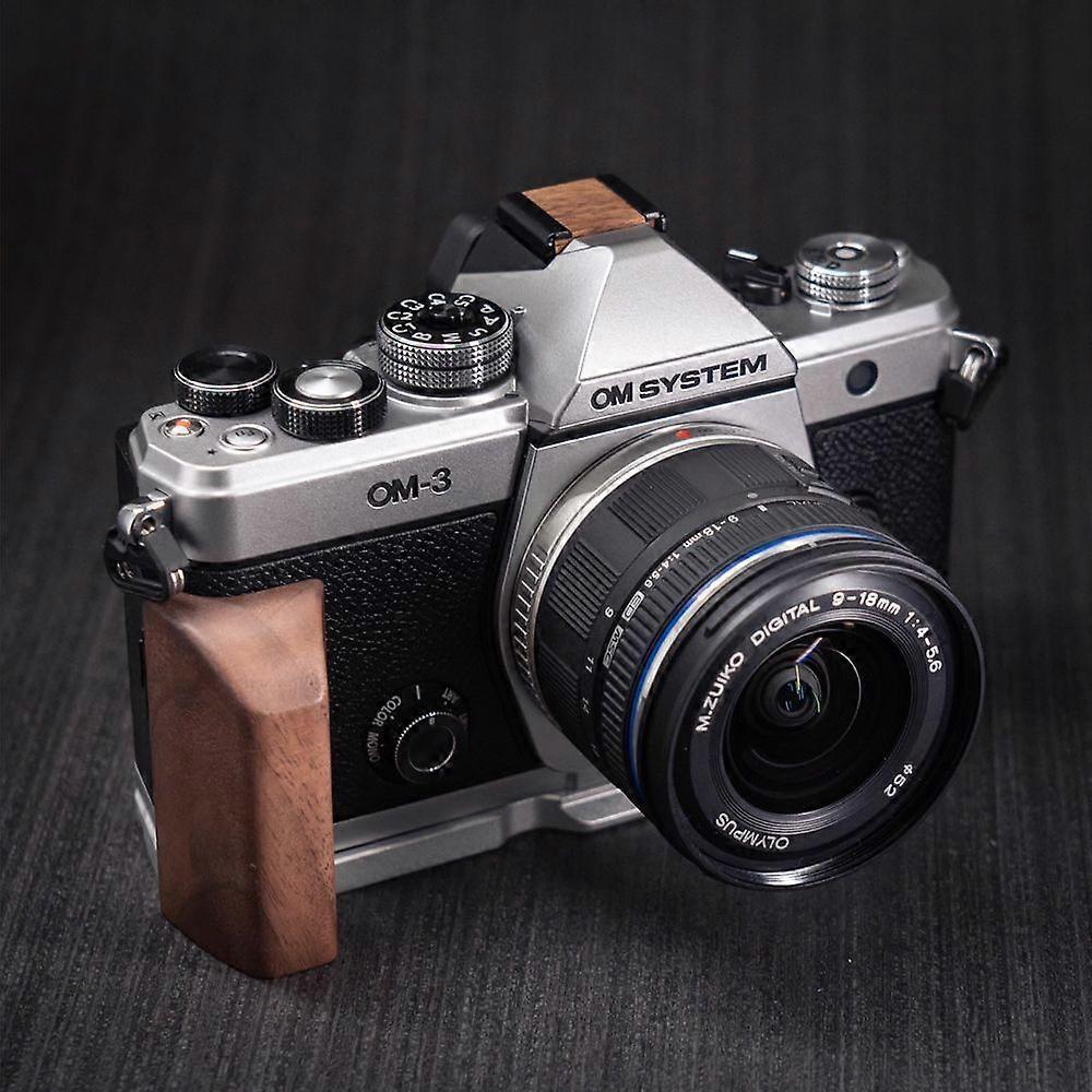 For OM-3 solid wood camera handle retro camera accessories W/ arca quick release