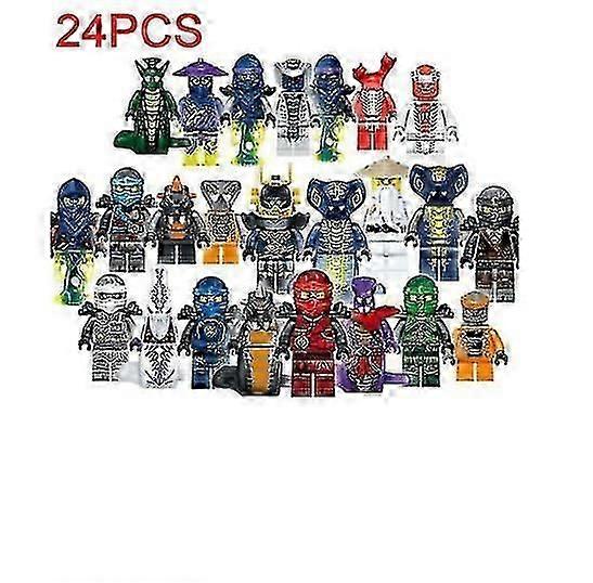 Ninjago Set Of 24pcs Mini Figure Building Blocks Kid Toys-1a