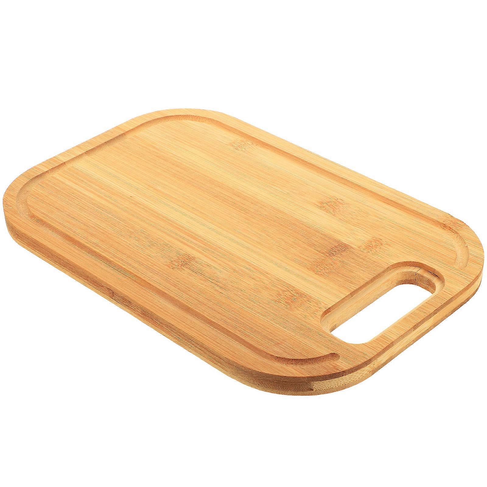 Meat Board Wood Bamboo Chopping Board Home Use Chocolate 32.2X21.1X1.5CM Anti-Slip 1Pcs