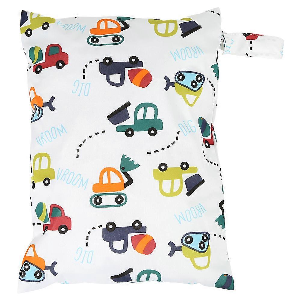 Waterproof Portable Durable Baby Diaper Nappy Storage Bag with Zipper(Car)