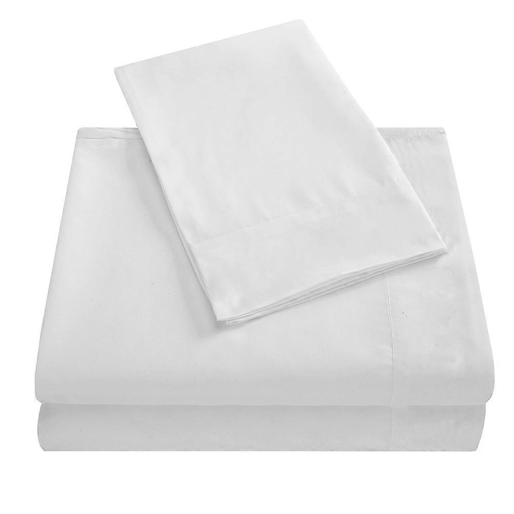 Soft Bed Sheets Set Bedspread Deep Pocket High Quality Bedding Set Creamy White TWIN Size 3Pcs