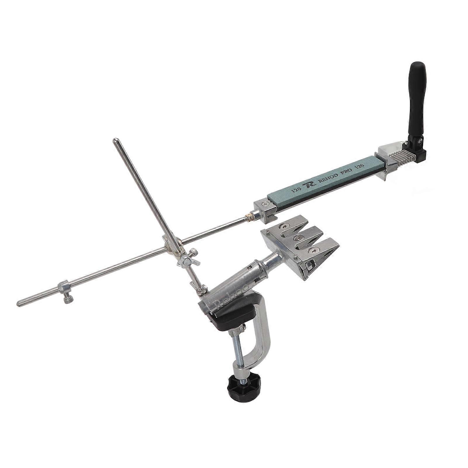 Fixed Angle Knife Sharpener Set Metal Ball Pull Rod Sharpener with 120 320 600 1500 Grit Whetstone Kit 