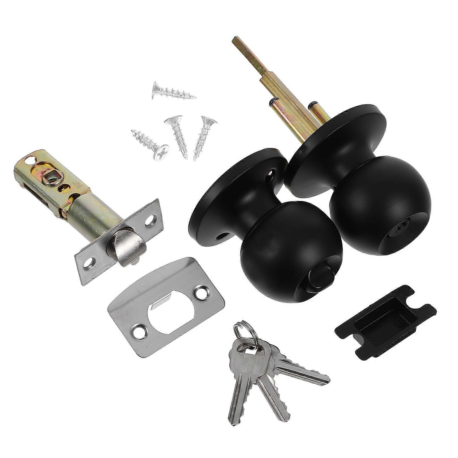 Silent Operation Door Knob With Lock ThreeRod Design For Families With Babies Residential Area 1Pcs