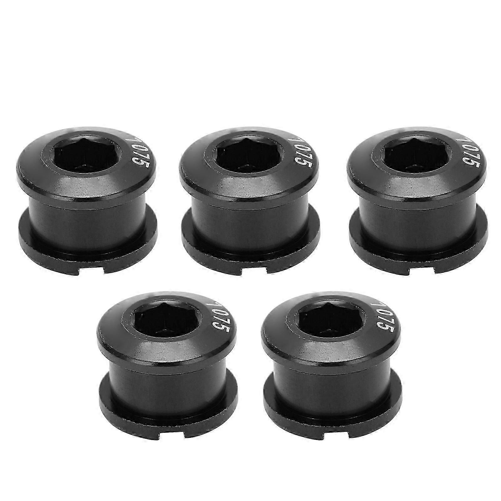 Qukaim ενιαία μπουλόνια 5pcs δαχτυλιδιών δαχτυλιδιών αλυσίδων κραμάτων αργιλίου, παξιμάδια στροφαλοφόρων στρόφων κραμάτων αργιλίου για ποδήλατο βουνού, μαύρο