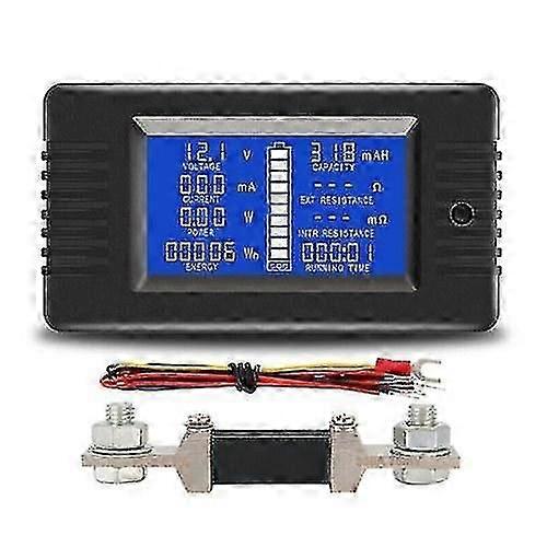 Tester+100Ashunt Display Digital Current Voltage Solar Po-wer Meter Multimeter Ammeter Voltmeter