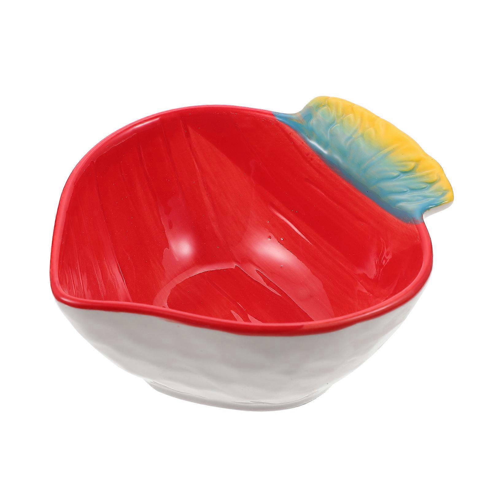 Adorable Fruit Shaped Ceramic Bowl for Home in Red Easy to Clean and Lightweight 1pc