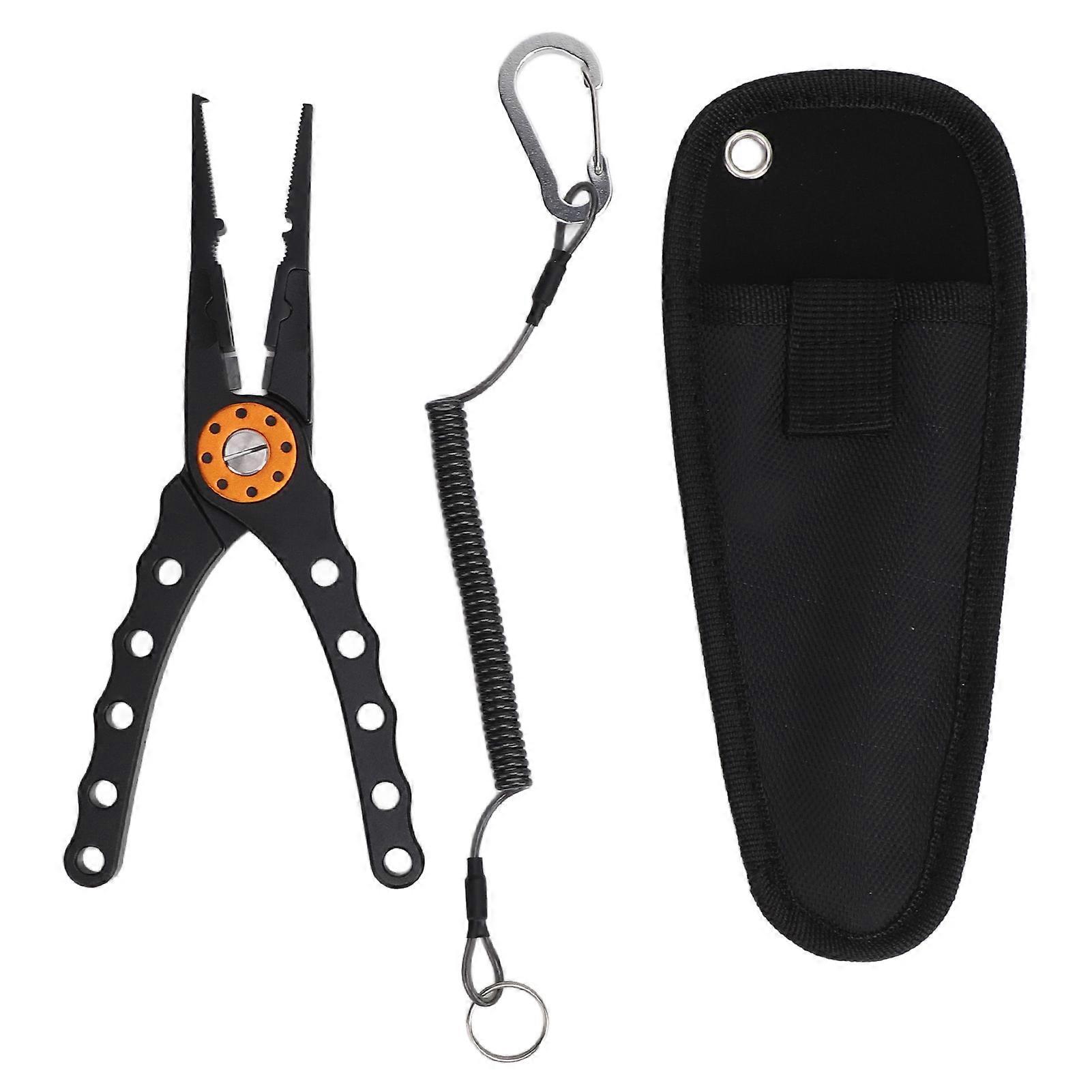 Fishing Pliers Aluminum Alloy Multi Functional Split Ring Pliers Hook Remover Braid Line Cutter