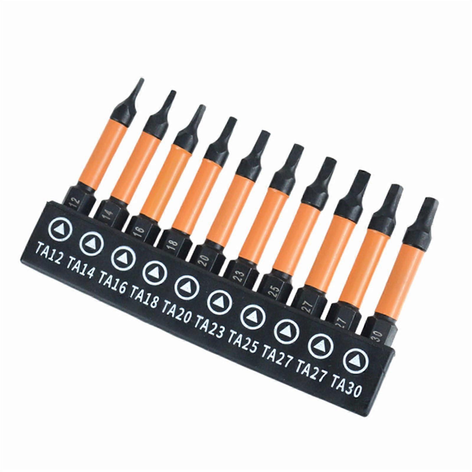 10pcs Screwdriver Triangles Bit Steel Construction for Versatility Use in Electronics Assembly Furniture Installation Yellow Handle Screwdriver