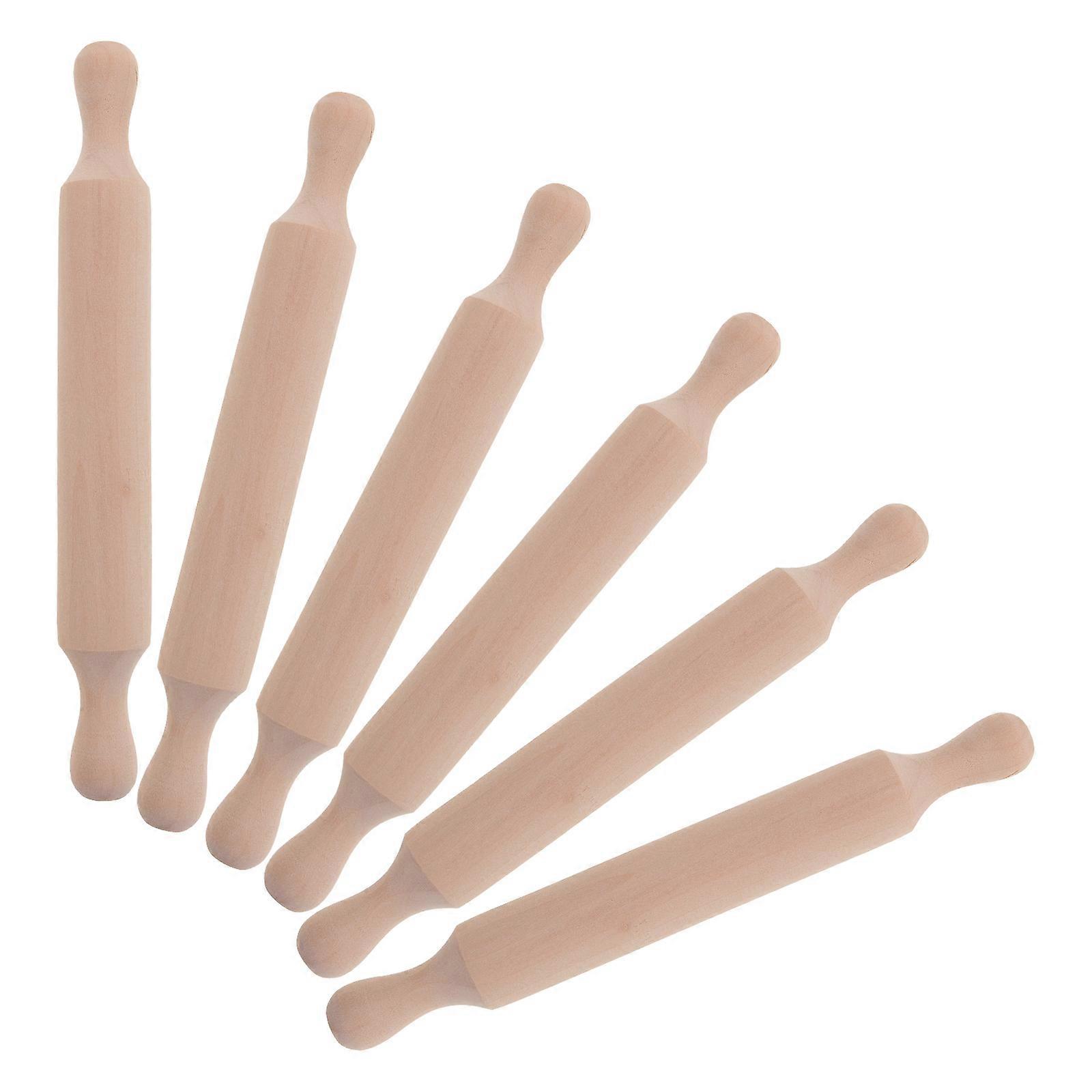 6pcs Mini Baking Rolling Pins – Safe & Educational Kitchen Tools for Kids to Develop Creativity and Hand Eye Coordination During Playtime and Baking
